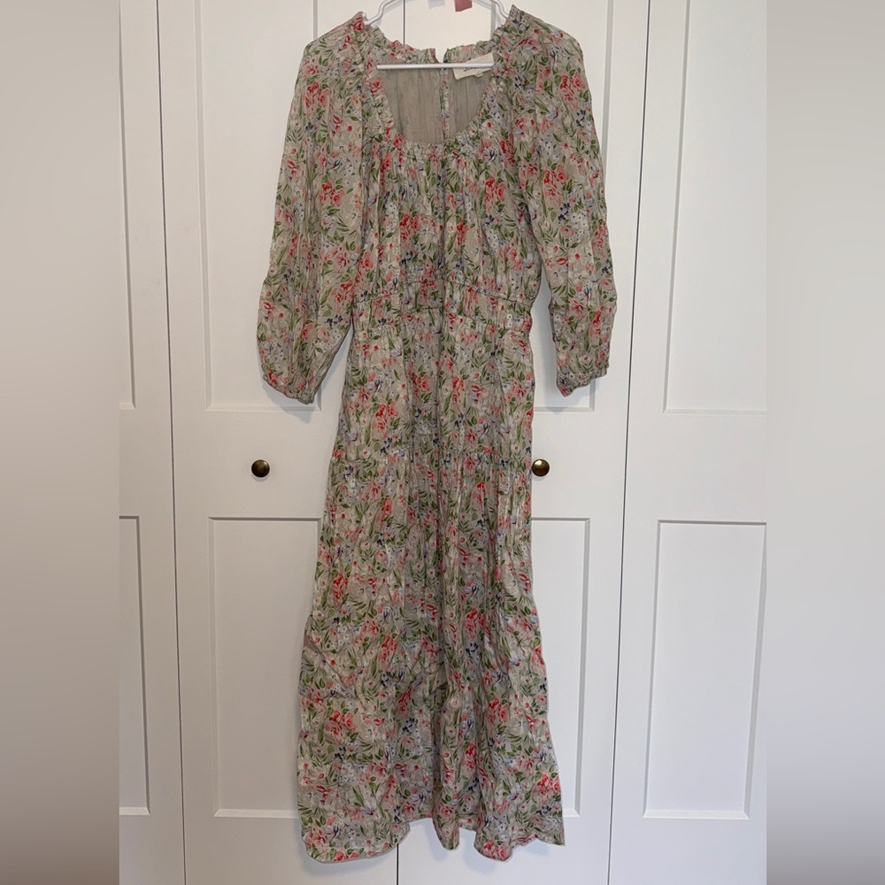 THE GREAT. Multicolor Floral Long Sleeve Dress